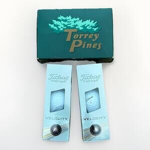 NEW Titleist Velocity Golf Balls in Custom Torrey Pines Box -2 Sleeves = 6 Balls